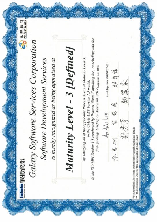 CMMI certificate
