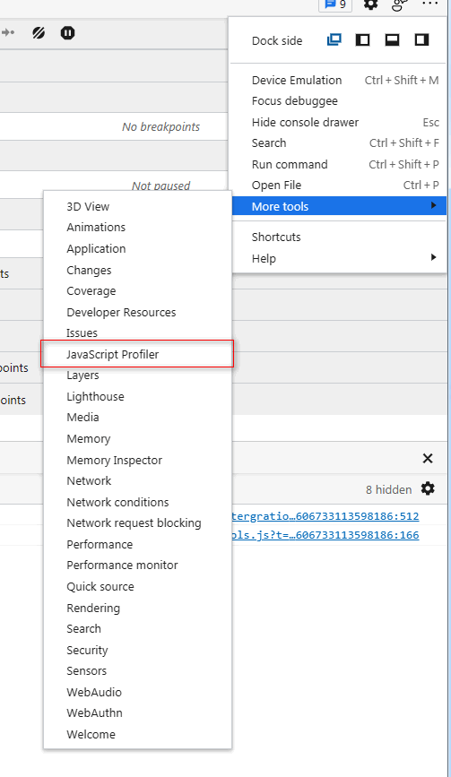 chromium 內核 developer tools 中-分析js效能瓶頸的好用工具