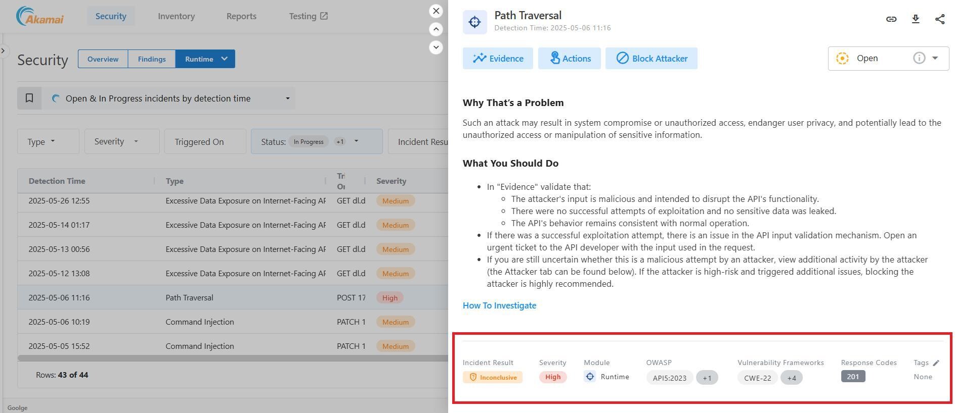 Akamai API Security  協助檢視規範需求